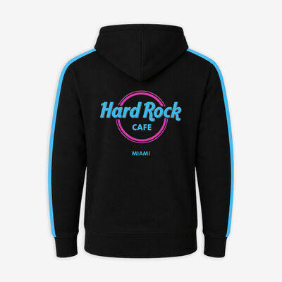 Miami Full Zip Fleece in Black and Turquoise