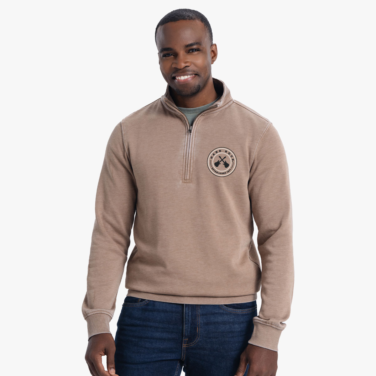 Cross Guitars Vintage Quarter-Zip Jacket in Walnut Heather image number 1