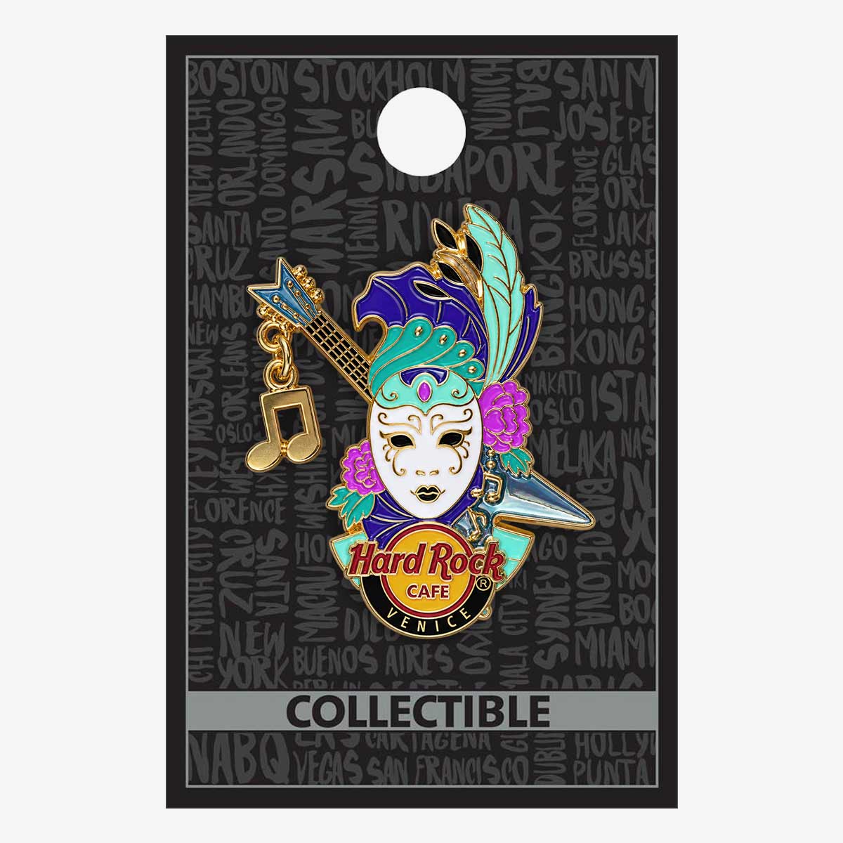 Venice Carnival 3D Mask with Dangle Pin image number 2